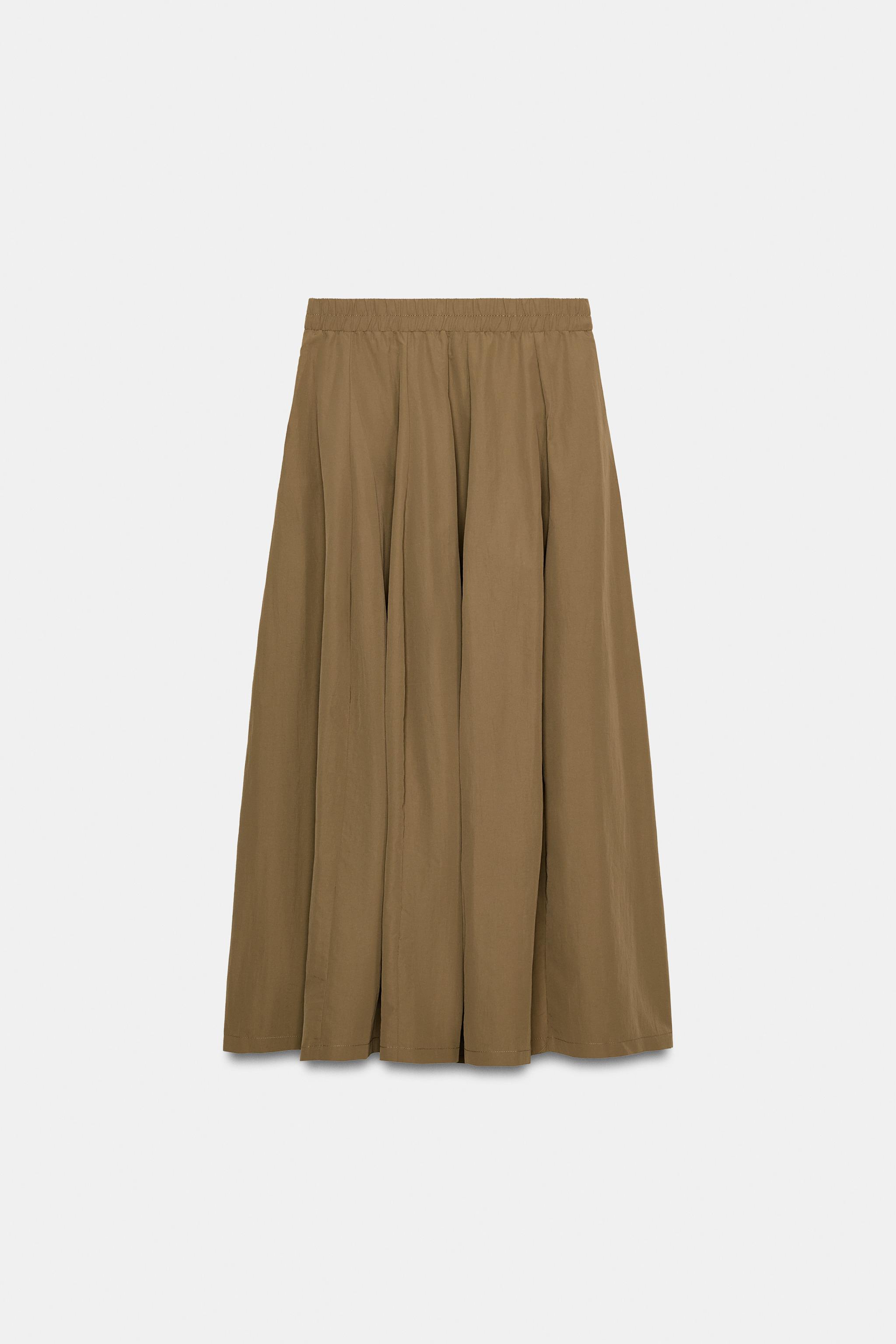 NYLON MIDI SKIRT